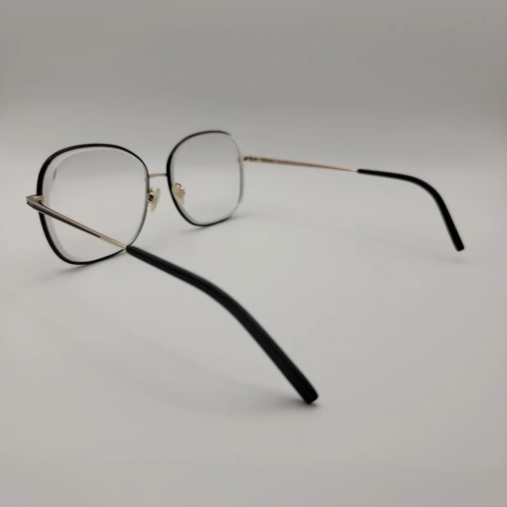 Warby Parker Leah Eyeglasses Frames Only 57-16-140 Gold Black Oversized Round